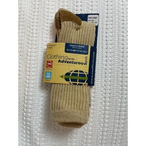 New Ex Officio Socks Purdom Hiker XL Mens 12.5-14.5 Tan Wool Blend Insect Shield